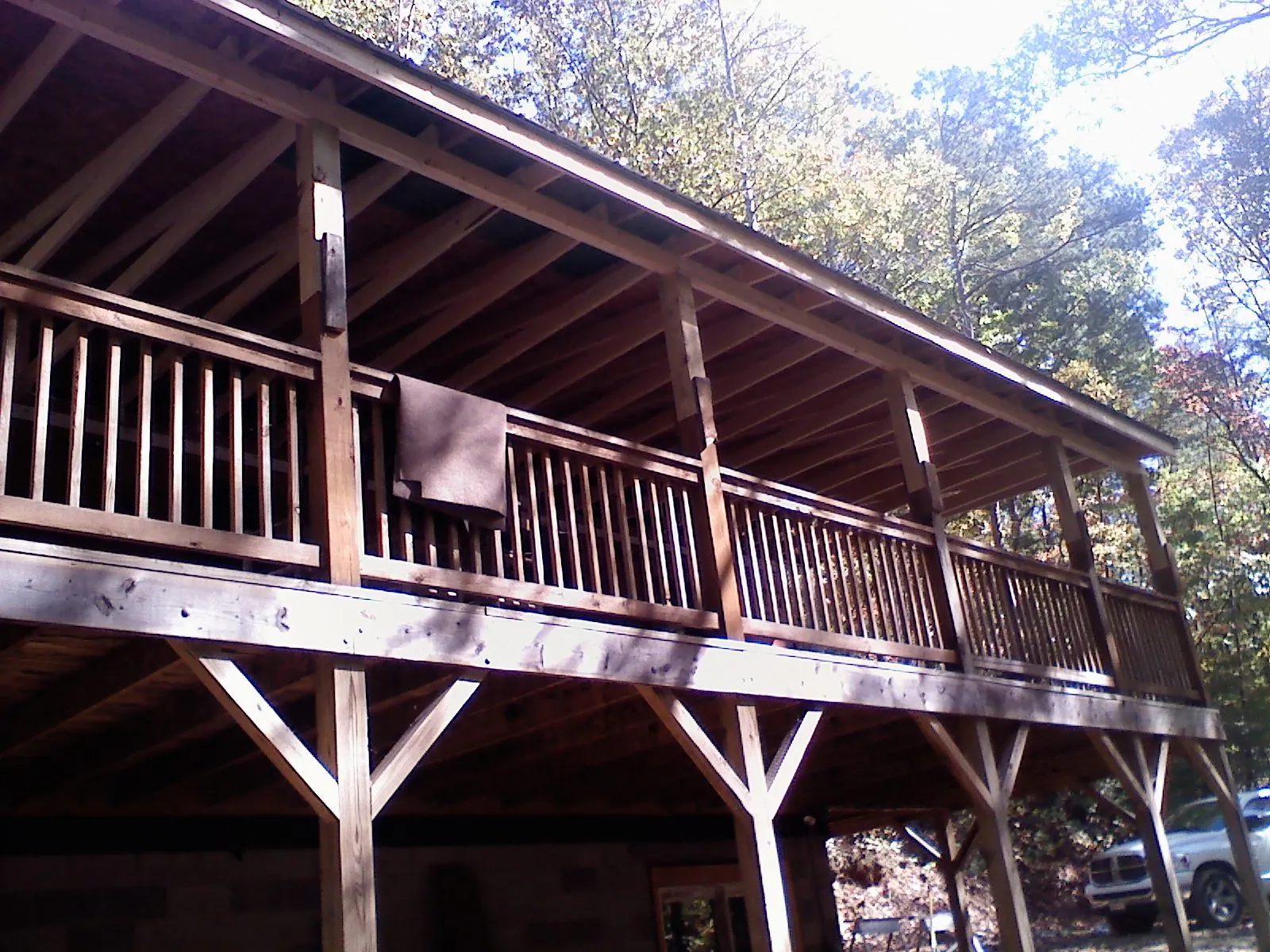 Timber framing under a new elevated porch and deck — Roof Leak Repair in Bealeton by Roofing Brothers